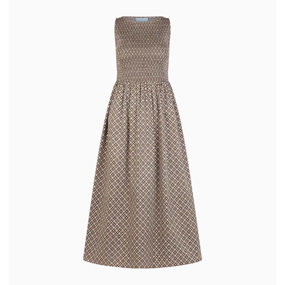 Hill House Home The Cosima Nap Dress - Chocolate Circular Lattice Size XXS